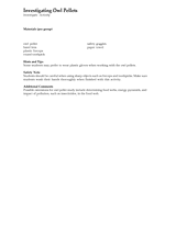 Investigate Activity: Investigating Owl Pellets