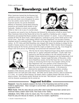 The Rosenbergs and McCarthy