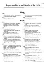 Important Births and Deaths of the 1970s