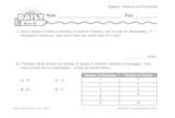 Math Warm-Up 210 for Gr. 3 & 4: Algebra, Patterns & Functions