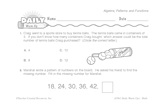 Math Warm-Up 223 for Gr. 3 & 4: Algebra, Patterns & Functions