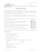 Thomas Jefferson Biography: A Nonfiction Reading Warm-Up