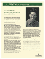 An Interview with Anne Ylvisaker, Author of Little Klein