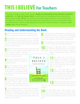 This I Believe Teacher's Guide